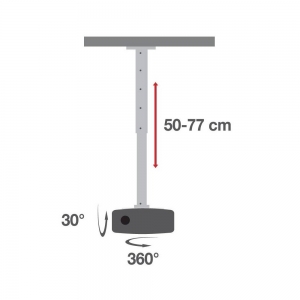Uchwyt Sufitowy Do Projektora 50-77cm 15kg Biały Uniwersalny
